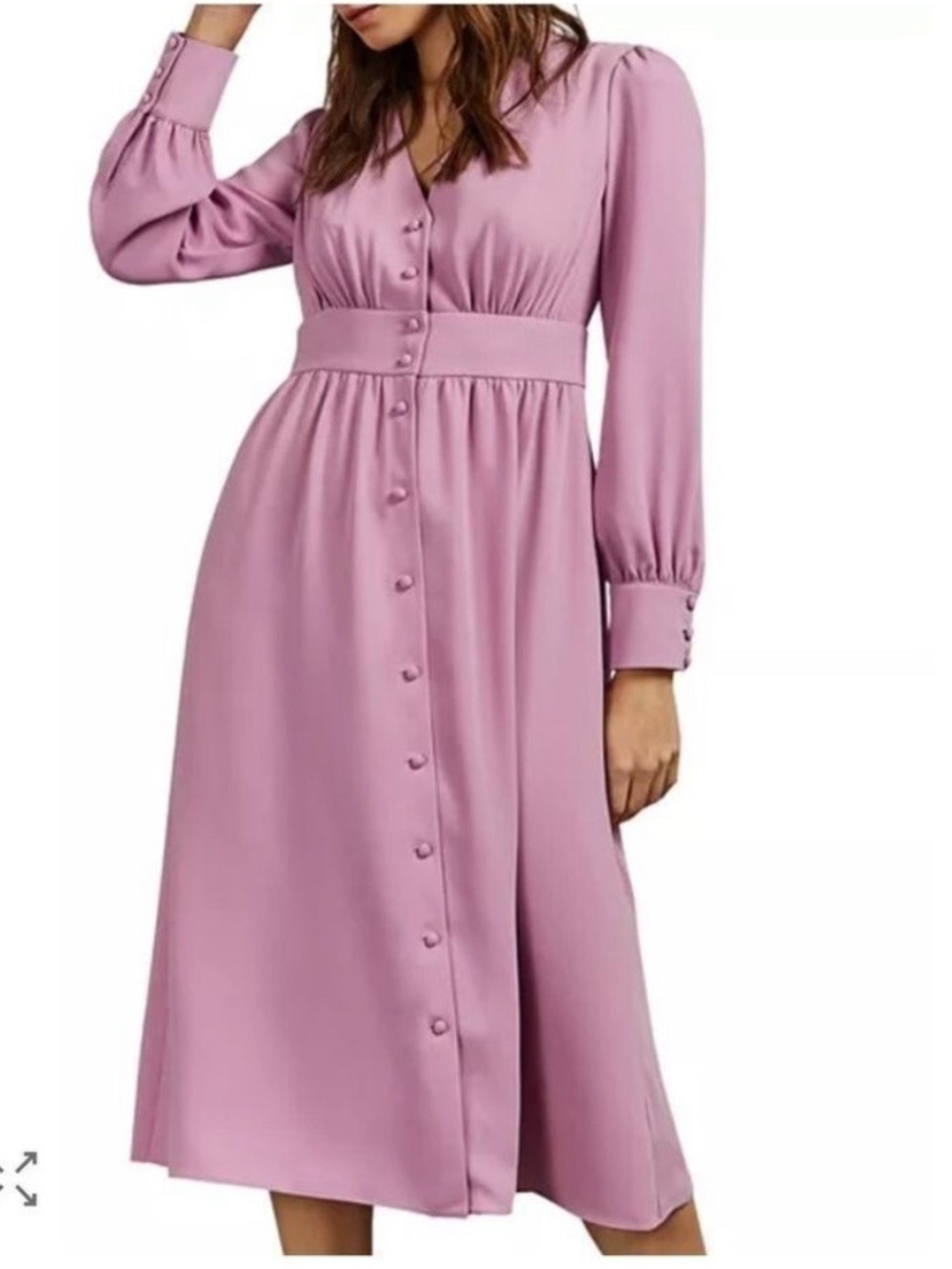 Ted Baker JESICAR Long sleeved deep V midi maxi dress  size 3